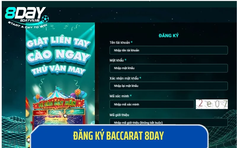 Đăng ký vào 8Day trải nghiệm game bài Baccarat